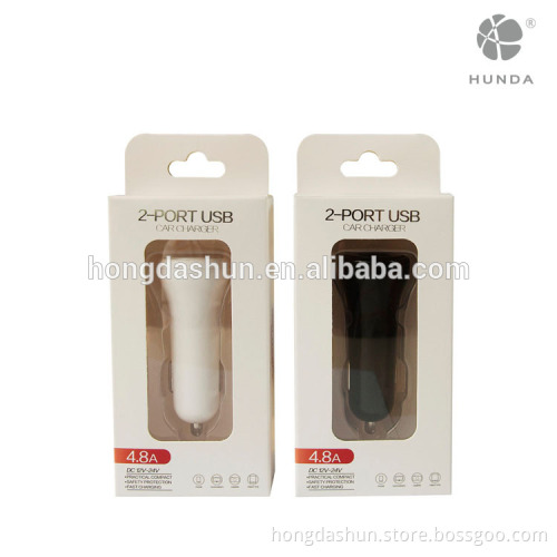 Best Seller mobile phone 4.8A/24W 2 Smart Port Car Charger aibaba